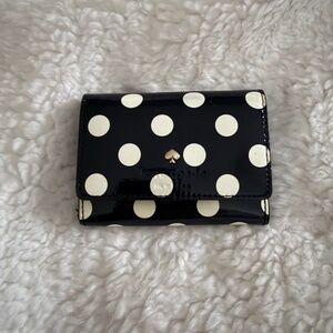 Kate Spade patent leather polka dot wallet